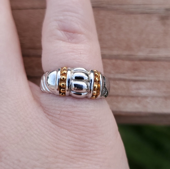 Vintage Silver & Gold Tone Ring (Size 6 1/2) - Picture 4 of 4